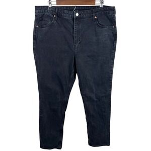 HM &Denim Vintage Straight High Waist Jeans Washed Black Women US 18 PN 10260917